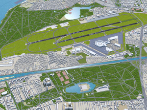 Berlin Tegel Airport 10km 3D Модель