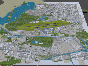 Berlin Tegel Airport 10km 3D Модель