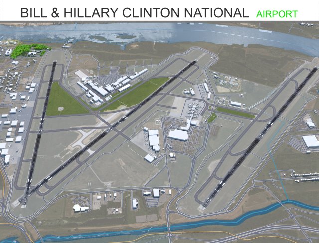 Bill and Hillary Clinton National Airport 10km Model 3D .c4d .max .obj .3ds .fbx .stl .blend 