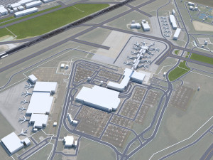 Bill and Hillary Clinton National Airport 10km Model 3D