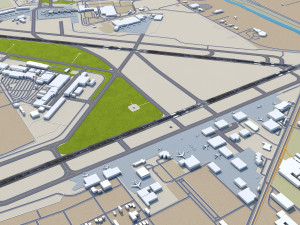 Bill and Hillary Clinton National Airport 10km Model 3D
