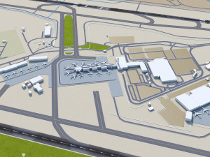 Bill and Hillary Clinton National Airport 10km Model 3D