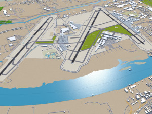 Bill and Hillary Clinton National Airport 10km Model 3D