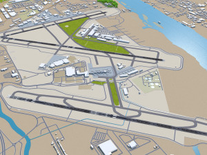 Bill and Hillary Clinton National Airport 10km Model 3D