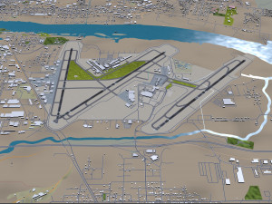 Bill and Hillary Clinton National Airport 10km Model 3D