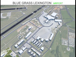 Blue Grass Airport Lexington 10km 3D Model