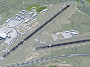 Blue Grass Airport Lexington 10km Model 3D