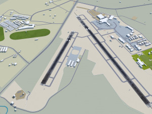 Blue Grass Airport Lexington 10km Model 3D