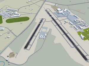 Blue Grass Airport Lexington 10km 3D Model