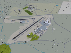 Blue Grass Airport Lexington 10km Model 3D