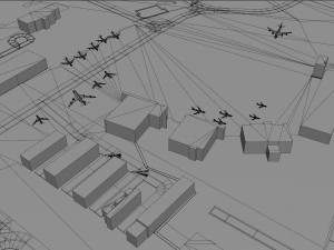 Blue Grass Airport Lexington 10km Model 3D