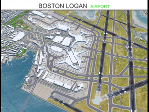 Flughafen Boston Logan 10 km 3D Modell
