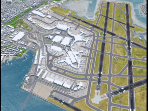 Boston Logan Airport 10km 3D Model