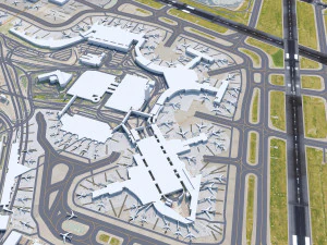 Boston Logan Airport 10km 3D Model