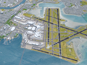 Boston Logan Airport 10km 3D Model