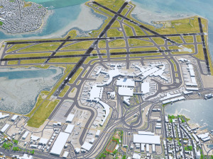 Boston Logan Airport 10km 3D Model