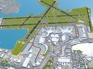 Boston Logan Airport 10km 3D Model