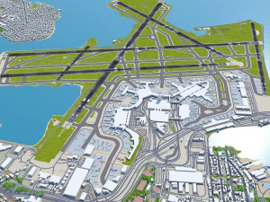 Boston Logan Airport 10km 3D Model