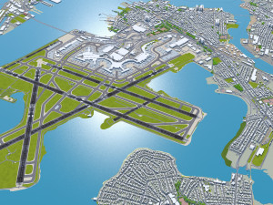 Boston Logan Airport 10km 3D Model