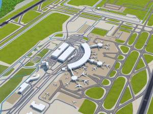 Aeroporto de Brisbane 10 km Modelo 3D