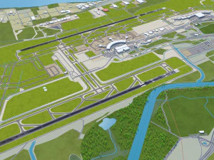 Aeroporto de Brisbane 10 km Modelo 3D