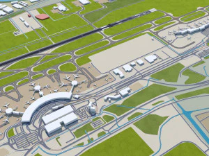 Aeroporto de Brisbane 10 km Modelo 3D