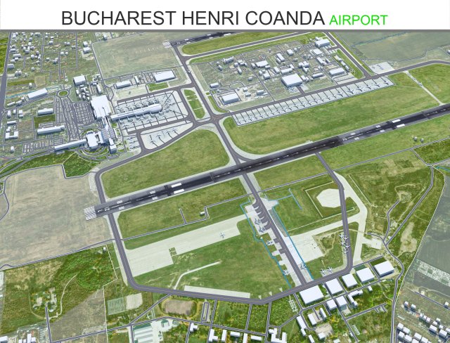 Bucharest Henri Coanda Airport 15km Modèle 3D .c4d .max .obj .3ds .fbx .stl .blend 