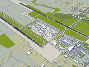 Bucharest Henri Coanda Airport 15km 3D Model
