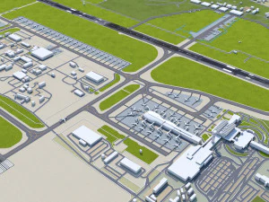 Bucharest Henri Coanda Airport 15km 3D Model