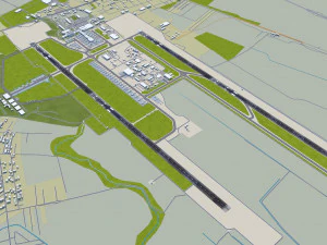 Bucharest Henri Coanda Airport 15km 3D Model