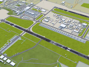 Bucharest Henri Coanda Airport 15km 3D Model