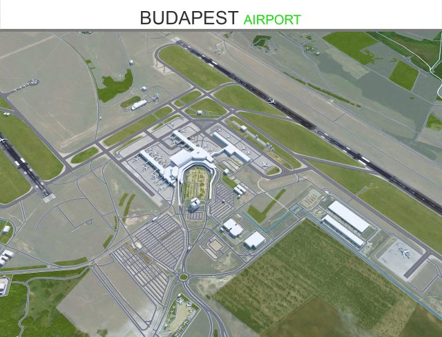 Budapest Airport 12km 3D Model .c4d .max .obj .3ds .fbx .stl .blend 