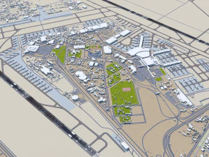 Cairo Airport 15km 3D Model