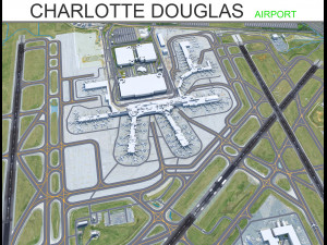 Charlotte Douglas Airport 10km Modelo 3D