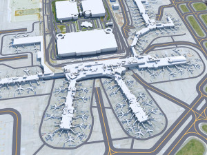 Charlotte Douglas Airport 10km 3D 모델