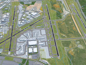 Charlotte Douglas Airport 10km 3D 모델