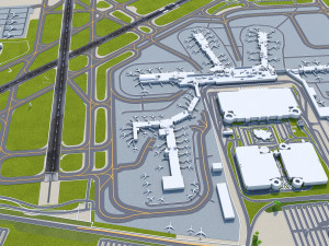 Charlotte Douglas Airport 10km 3D 모델