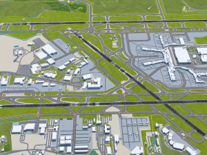 Charlotte Douglas Airport 10km 3D 모델