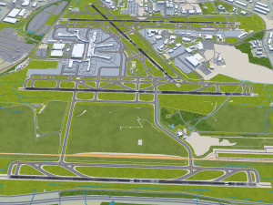Charlotte Douglas Airport 10km 3D 모델