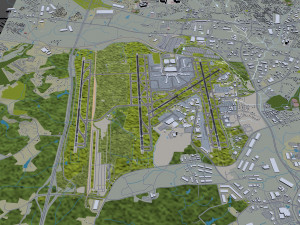 Charlotte Douglas Airport 10km 3D 모델