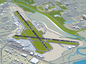 Chattanooga Airport 10km 3D Модель