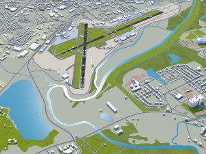Chattanooga Airport 10km 3D Модель
