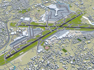 Chhatrapati Shivaji Maharaj Airport 10km 3D Model
