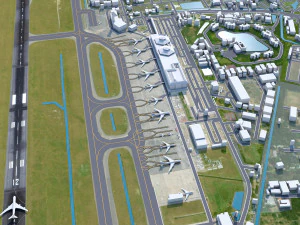 チェンマイ国際空港 10km 3Dモデル