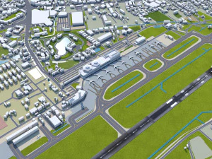 チェンマイ国際空港 10km 3Dモデル