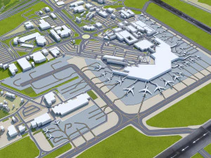 Christchurch Airport 10km 3D Model