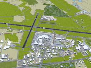 Christchurch Airport 10km 3D Model