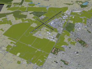 Christchurch Airport 10km 3D Model