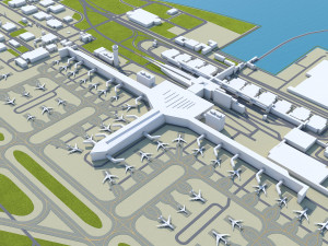 Chubu Centrair International Airport 10km 3D Model