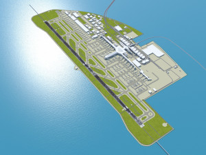 Chubu Centrair International Airport 10km 3D Model